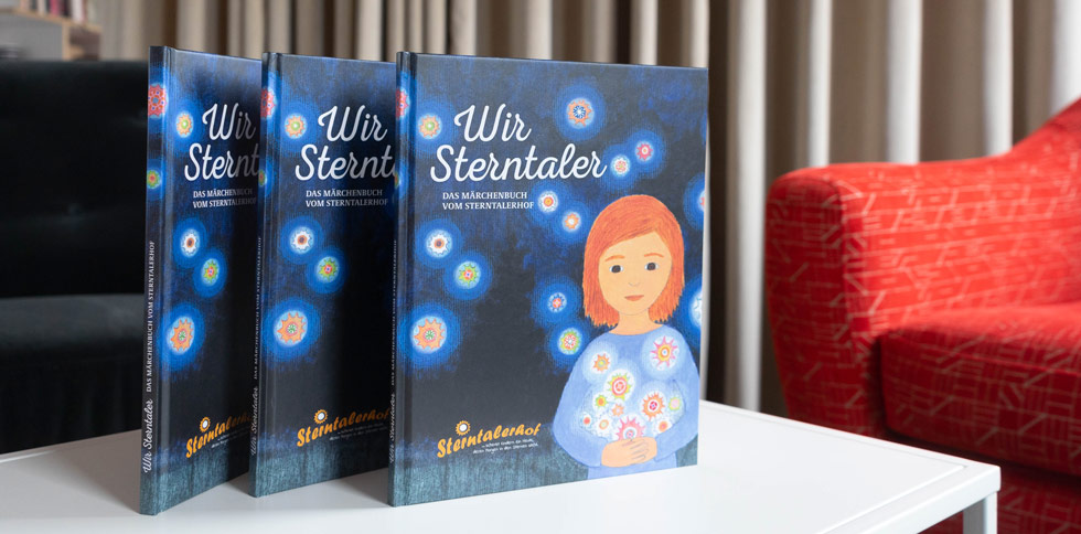 Buch "Wir Sterntaler", welches im Auftrag des Sterntalerhofes gefertigt wurde