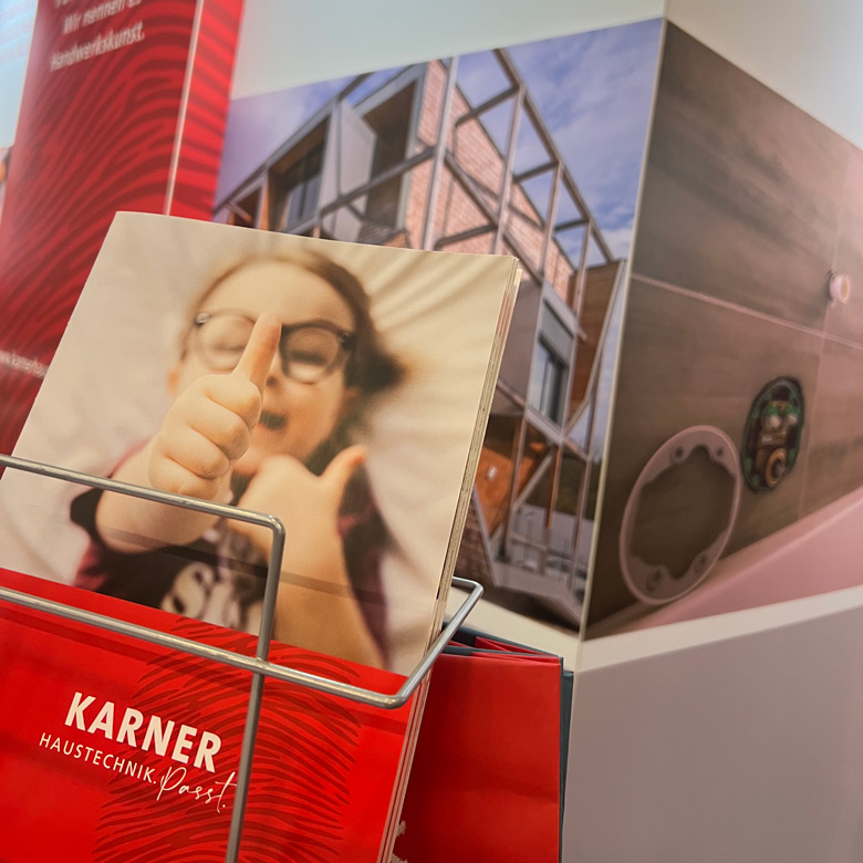 Neuer Messestand für Karner Haustechnik, fotografiert auf der Baumesse Oberwart 2023